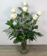 Six Premium Long Stemmed White Roses